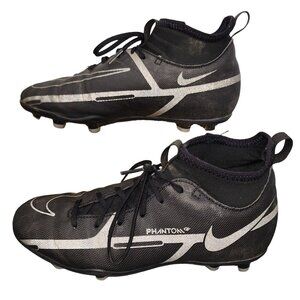 Kids Nike Phantom GT2 Academy Soccer Cleats Black Reflective Size 4.5 Youth Shoe